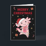 Axolotl Merry Christmas Winter Animals Axolotls Ad Feiertagskarte<br><div class="desc">Die axolotl für Weihnachten mit Feenlicht. Hübsche Tiere mit Geschenken und Schnee für den Urlaub. Auch lustig für Weihnachten im Juli. Axolotls sind niedliche Tiere und perfekt zu Weihnachten.</div>