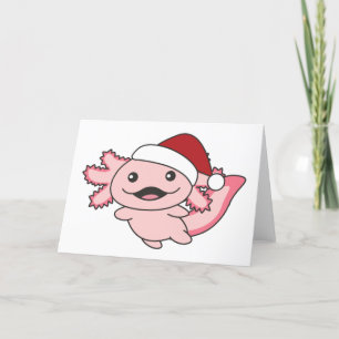 Axolotl Merry Christmas Winter Axolotl Feiertagskarte