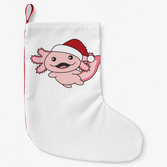 Axolotl Merry Christmas Winter Axolotl Kleiner Weihnachtsstrumpf (Vorderseite)