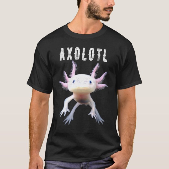 Axolotl Mexican Walking Fish Niedlich Amphibien Sm T-Shirt (Vorderseite)