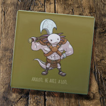 Axolotl mit einer Axt Gladiatorenkrieger Kunstwerk