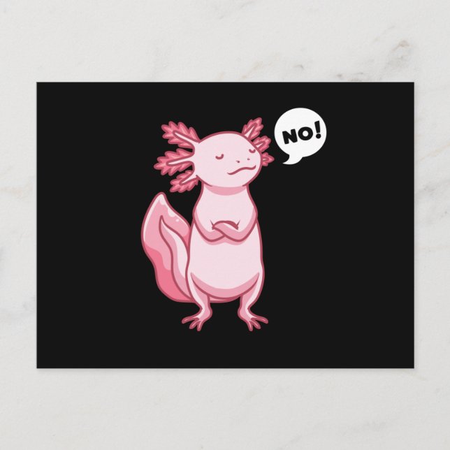 Axolotl mit gestopftem Tier im Kawaii-Stil Postkarte (Vorderseite)