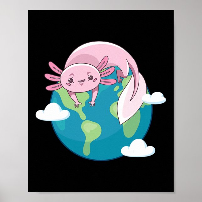 Axolotl Mother Earth Day Funny for Planet Environm Poster (Vorne)
