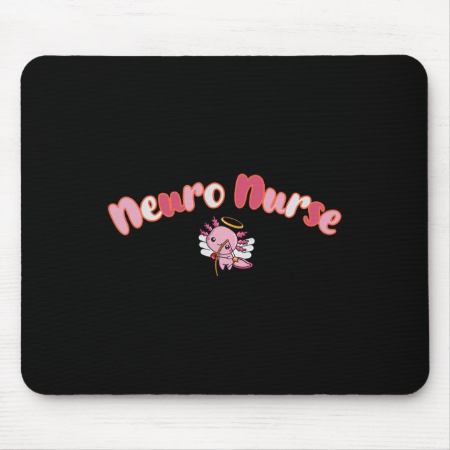 Axolotl Neuro Krankenschwester Valentinstag Neurol Mousepad (Vorne)