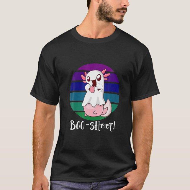 Axolotl Niedlich Ghost Boo Sheet Kawaii Funny Hall T-Shirt (Vorderseite)