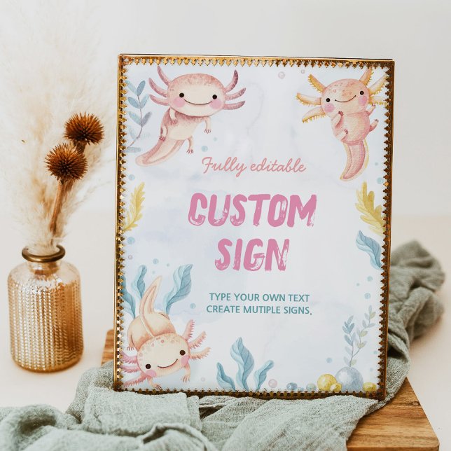 Axolotl Niedlich Girl Geburtstagsparty Poster (Von Creator hochgeladen)