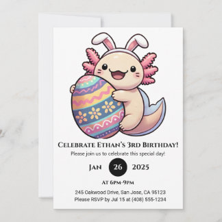 Axolotl Ostern Freude Geburtstag Einladung