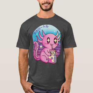 Axolotl Pastel Goth Strawberry Milk Shake Anime Ae T-Shirt