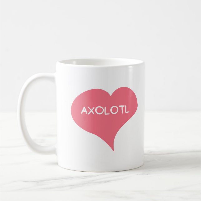 AXOLOTL Pink Liebe Herz Kaffeetasse (Links)