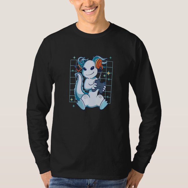 Axolotl Playing Videogames Gaming T-Shirt (Vorderseite)