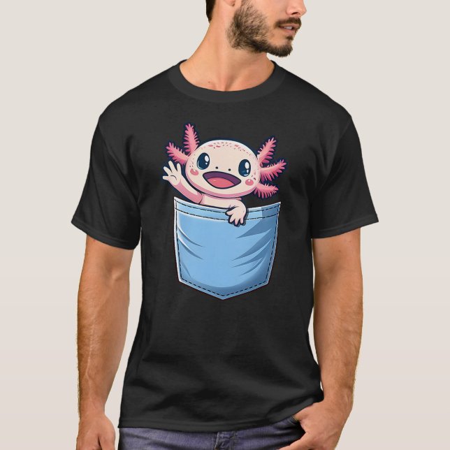 Axolotl Pocket Animal Surprise Pocket-Sized Wonder T-Shirt (Vorderseite)