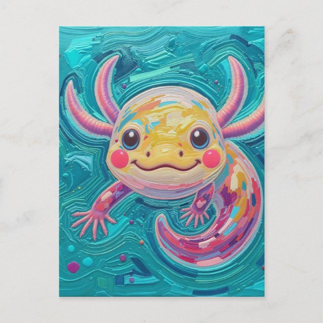 Axolotl-Postkartenkunst Postkarte (Vorderseite)