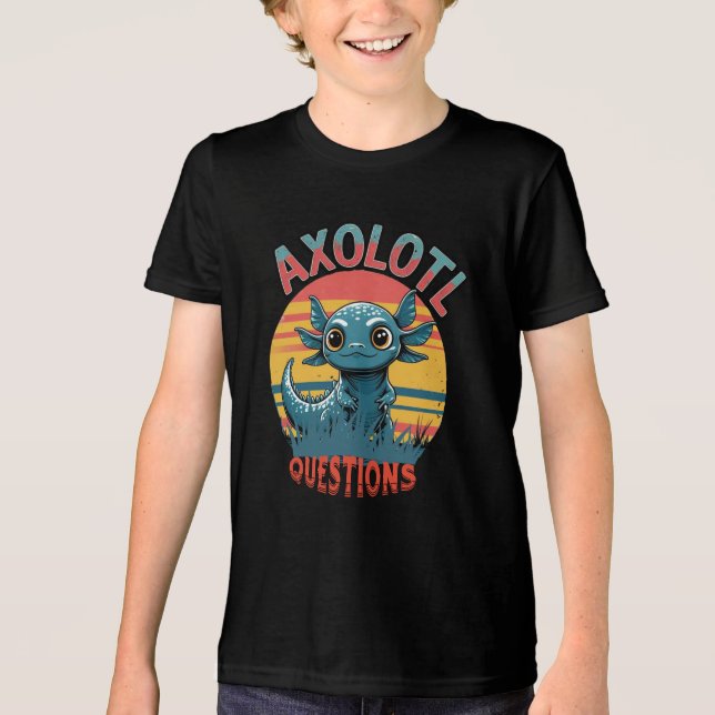 "AXOLOTL QUESTS - Retro Graffiti Vibes" Tri-Blend Shirt (Vorderseite)