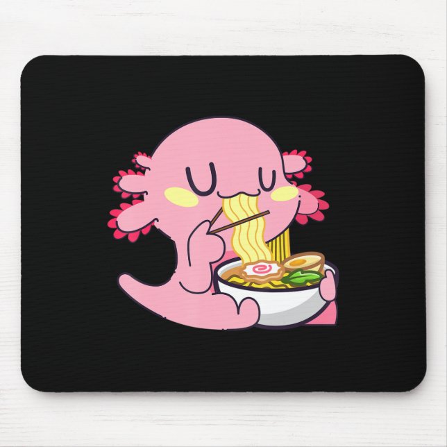 Axolotl Ramen Anime Kawaii Lovers Noodles Girls B Mousepad (Vorne)