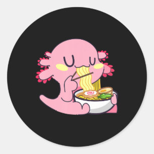 Axolotl Ramen Anime Kawaii Lovers Noodles Girls B Runder Aufkleber