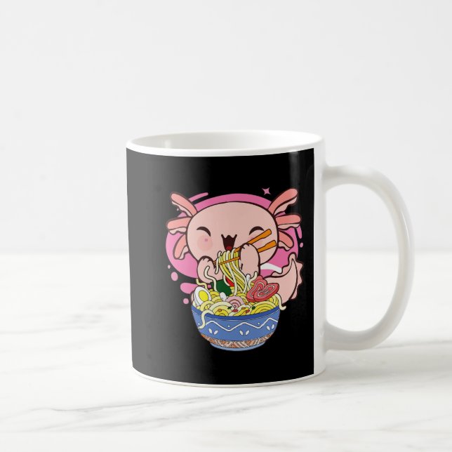 Axolotl Ramen Kawaii Japanisch Anime Noodle Gesche Kaffeetasse (Rechts)
