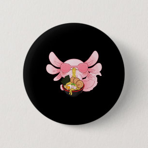 Axolotl Ramen Kawaii Japanisch Anime Noodle Gift W Button