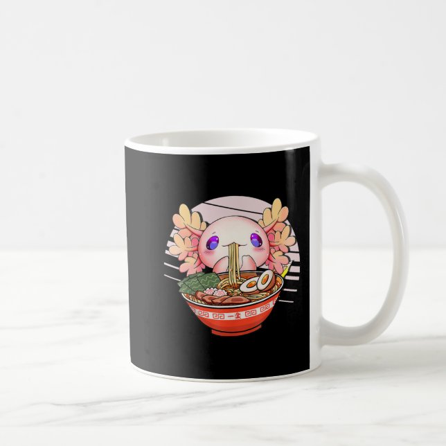 Axolotl Ramen Noodles Japanisch Kawaii Anime Otaku Kaffeetasse (Rechts)
