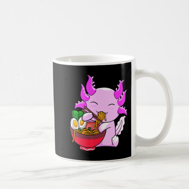 Axolotl Ramen Noodles Japanisch Otaku Kawaii Anime Kaffeetasse (Rechts)