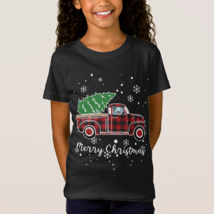 Axolotl Red Truck Buffalo Christmas Pajamas T-Shirt