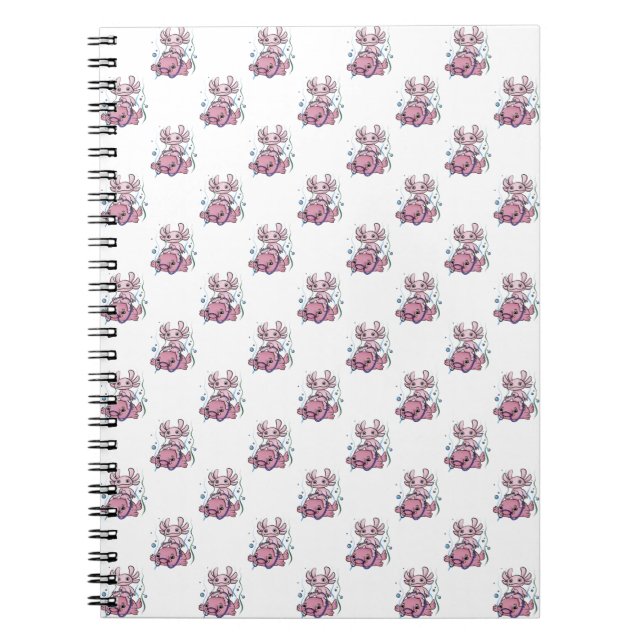 Axolotl Riding Blobfish Notebook Notizblock (Vorderseite)