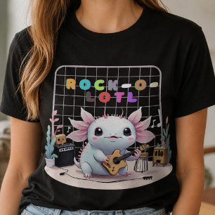 Axolotl Rockstar: Adorable Amphibienmusikerin T-Shirt