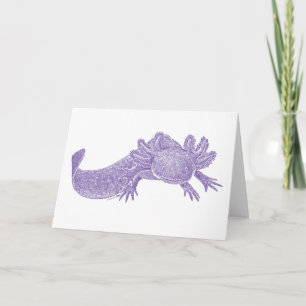 Axolotl-Rohling Grußkarte - PURPUR Karte