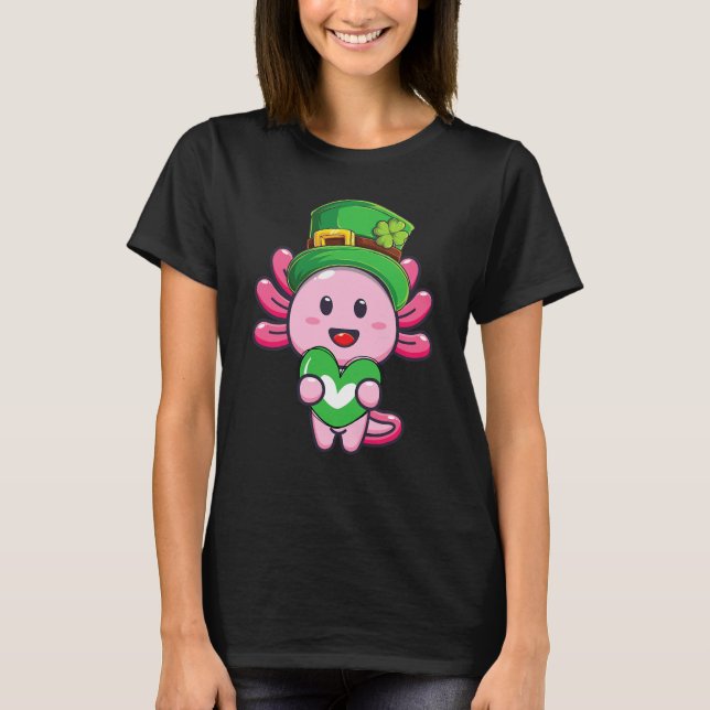 Axolotl Saint Patricks Day Boys Girls Axolotl St P T-Shirt (Vorderseite)