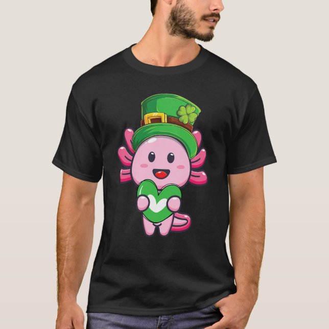 Axolotl Saint Patricks Day Boys Girls Axolotl St P T-Shirt (Vorderseite)