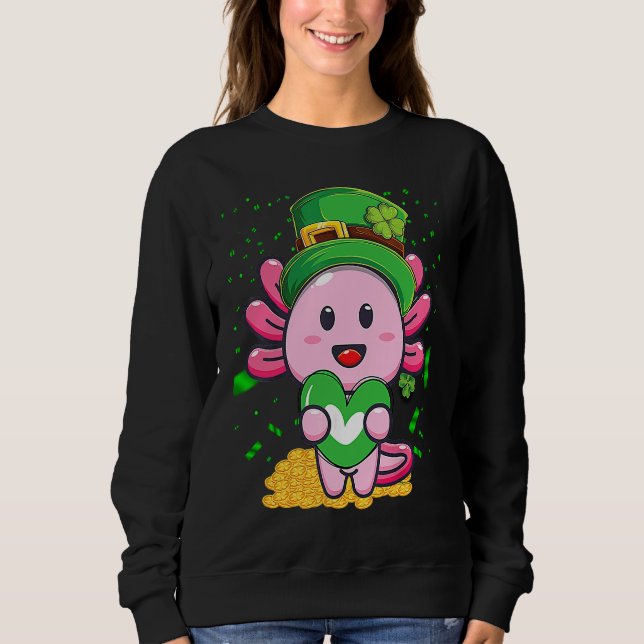Axolotl Saint Patricks Day Boys Girls Axolotl Sweatshirt (Vorderseite)