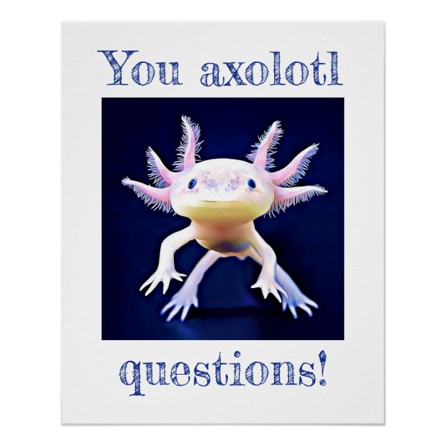 Axolotl Salamander Amphibienposter Poster (Vorderseite)