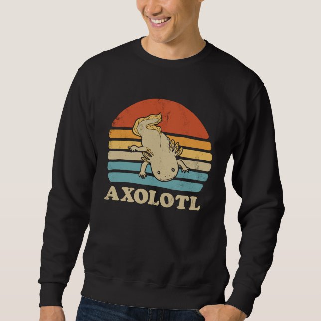 Axolotl Salamander Retro Vintage 70s Sunset Amphib Sweatshirt (Vorderseite)