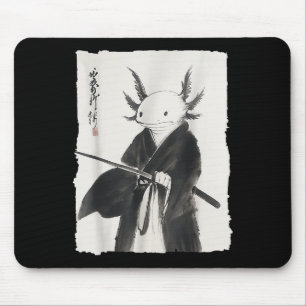Axolotl Samurai Janpanese Vintag Warrior Art Anim Mousepad