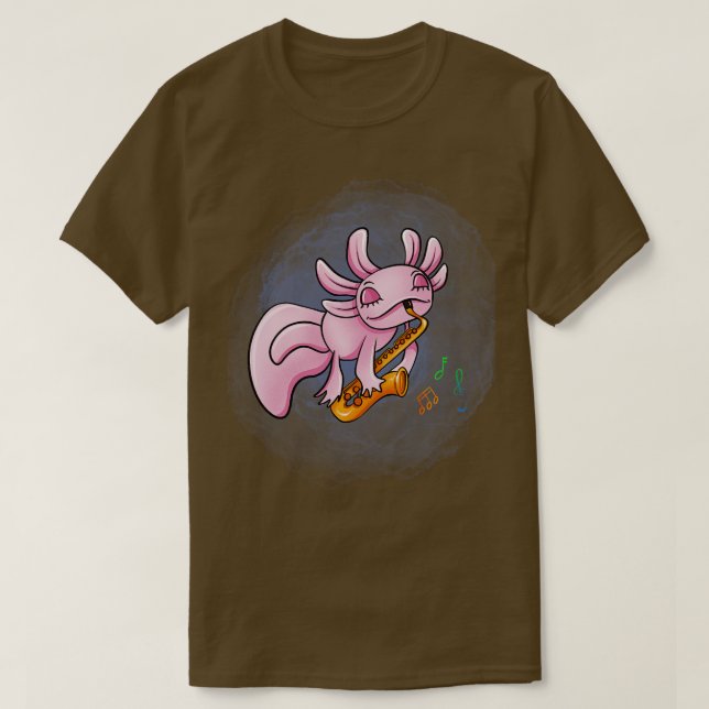 Axolotl Saxophon T-Shirt (Design vorne)