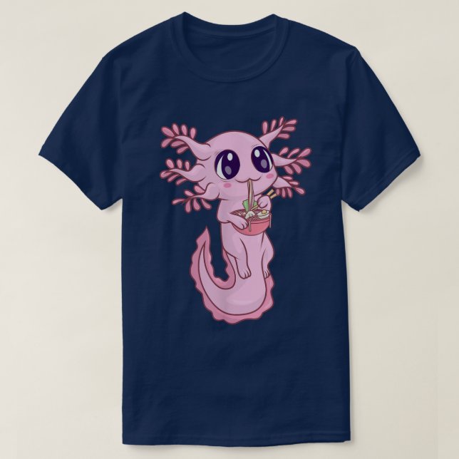 Axolotl Shirt For Women Girls, Kawaii Anime Ramen  (Design vorne)