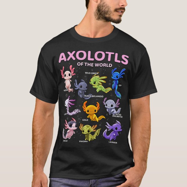 Axolotl Shirt Kawaii Axolotls of the World (Vorderseite)