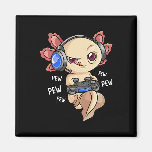Axolotl Shirt Kids Boys Gamers - Kawaii Videospiel Magnet