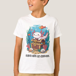 Axolotl sitzt stolz auf einer Schatztruhe T-Shirt
