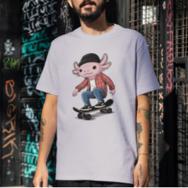 Axolotl Skateboarder Ripper Skater Salamander Lieb T-Shirt