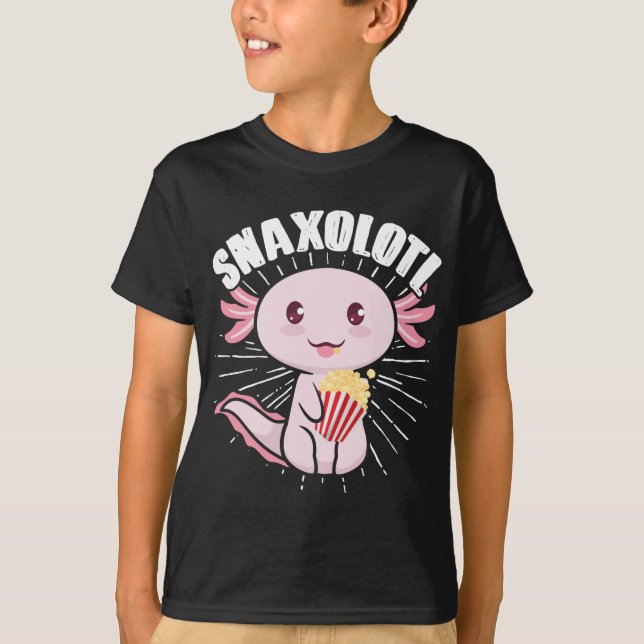 Axolotl Snack Monster Snaxolotl Kawaii T-Shirt (Vorderseite)