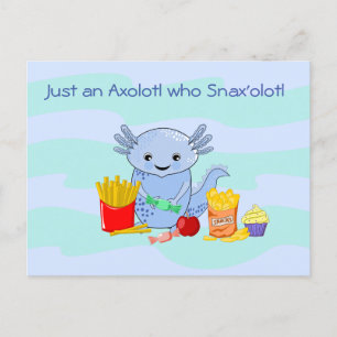 Axolotl Snax'olotl fun Postcard Postkarte