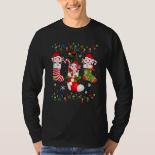 Axolotl Socken Weihnachtslicht Familien-Pyjamas Xm T-Shirt