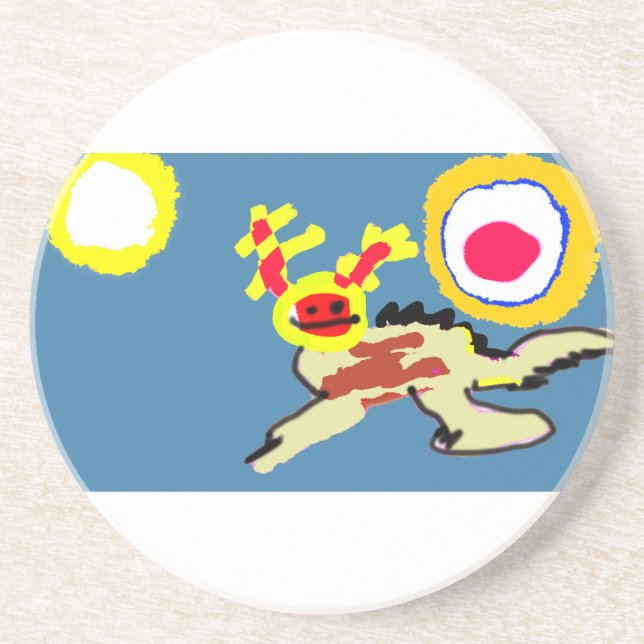 Axolotl-Sommer  Getränkeuntersetzer (Vorne)