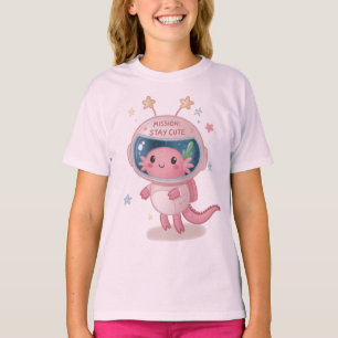 Axolotl Space Explorer: Glossy Helmet & Star Gills T-Shirt