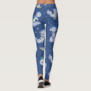 Axolotl Spaceman Muster Leggings