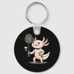 Axolotl spielt Badminton-Spieler-Shuttle-Sport  Schlüsselanhänger