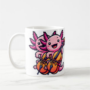 Axolotl spielt Cello Axolotls Musiker Musik Kaffeetasse