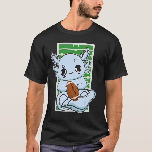 Axolotl spielt Fantasiefußball für das Coach Cente T-Shirt (Vorderseite)