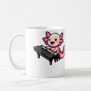 Axolotl spielt Klavier Axolotls Musiker Musik Kaffeetasse