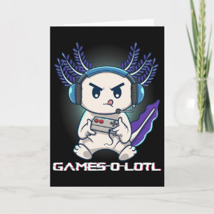 Axolotl spielt Konsolen-Videospiele Gamesolotl Gam Karte